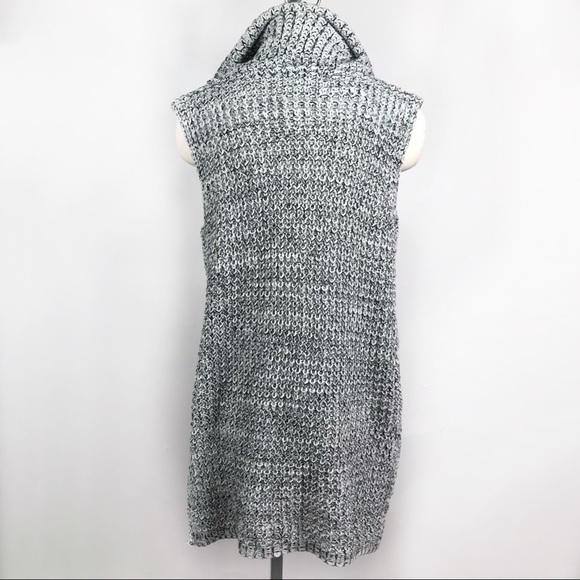 Papillon Gray White Knit Cowl Neck Pull-on Vest XL - Picture 3 of 8
